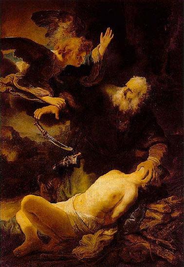 REMBRANDT Harmenszoon van Rijn Abraham and Isaac, oil painting image